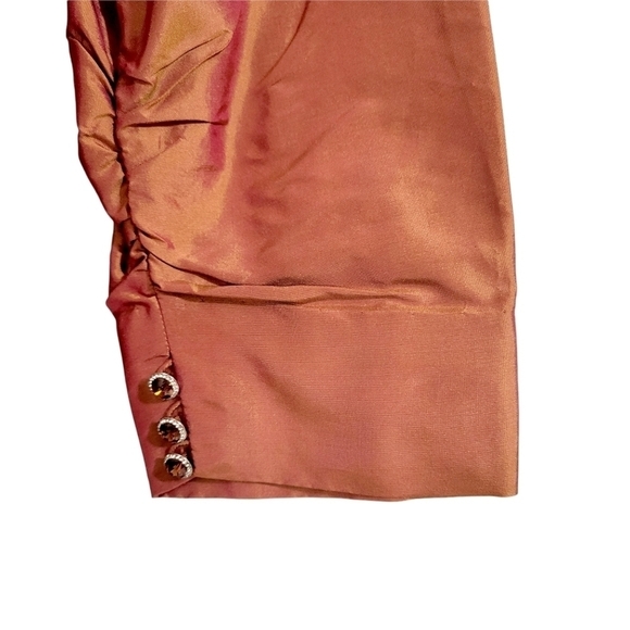 Marisa Baratelli Silk Iridescent Orange Evening Blazer Jacket - Picture 5 of 8